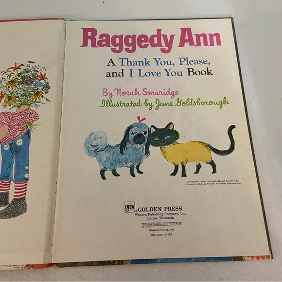 🛍️3/$30‎ Vintage 1976 raggedy Ann hardcover  book - Picture 3 of 14